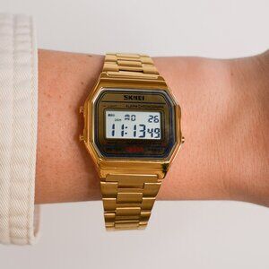 Gold Digital Retro Watch